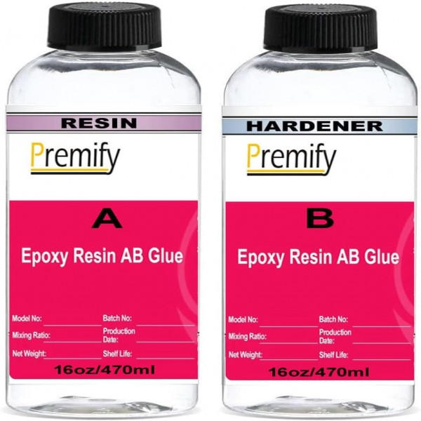 Premify Epoxy Resin â€“ 32oz (1kg) High Gloss (16oz Resin + 16oz