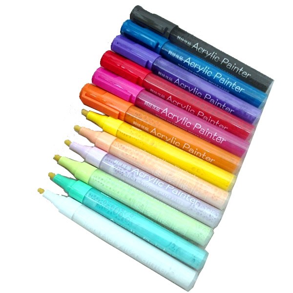 Premify Paint Pens Acrylic Markers Set (12-Color) For Rock